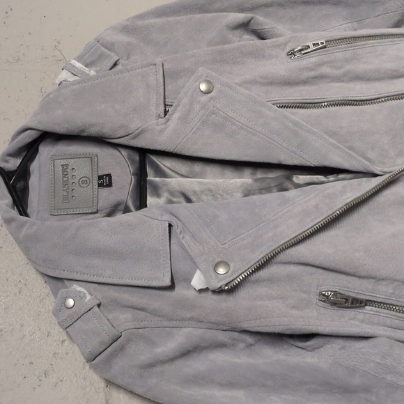 Blank NYC Cloud Grey Leather Moto Jacket Size Small NWT - Picture 5 of 9